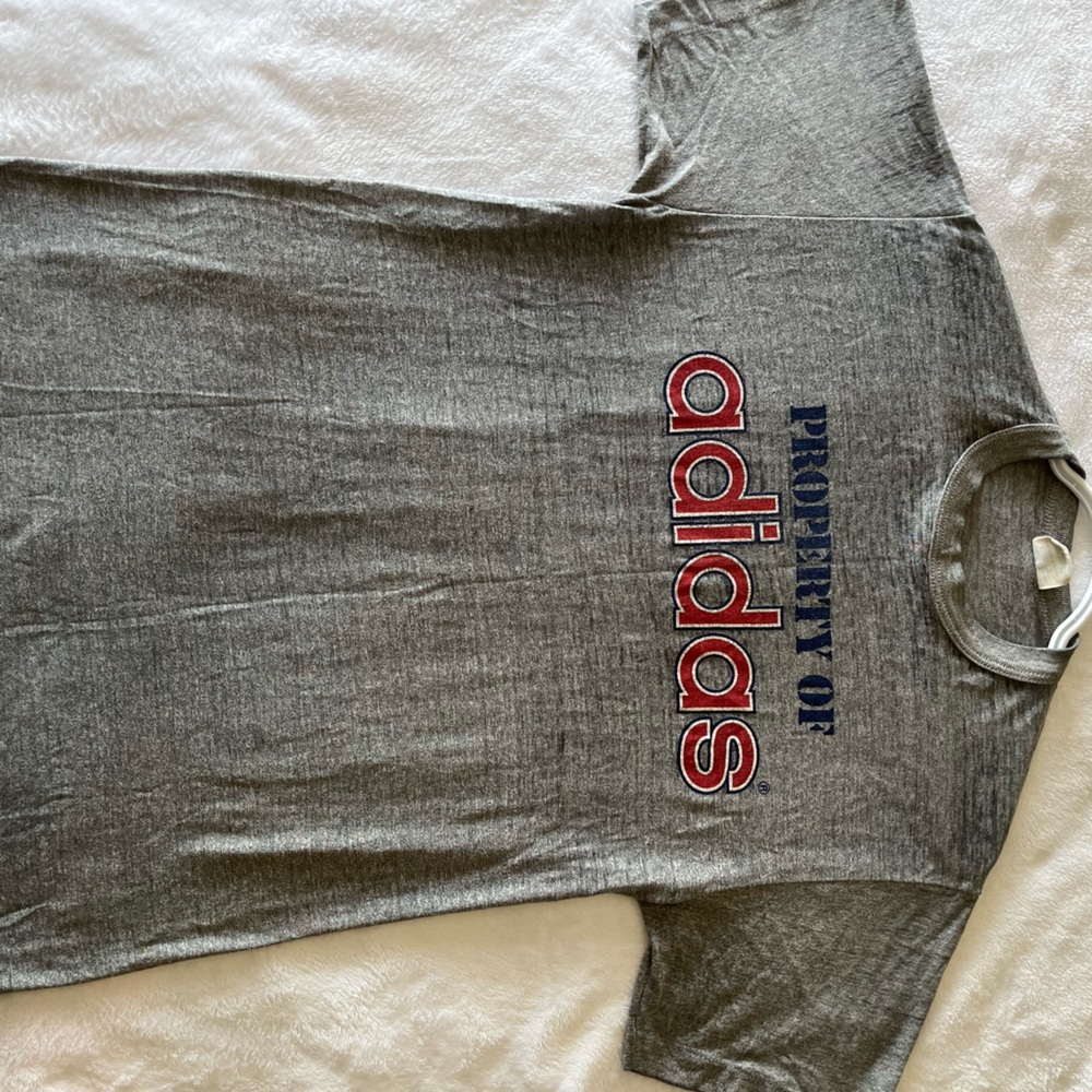 Vintage Adidas Gray Tee with Bold Logo
